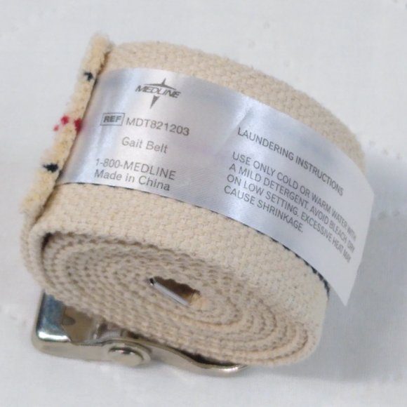 Medline Gait Belts MDT821203 60 Inch, Metal Buckle - Red, White & Blue Stripes. - Picture 6 of 7